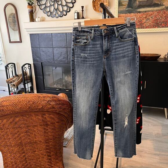 Driftwood Jeans Womens Size W27XL31 Classic Fit Medium Wash Distressed Raw Hem - Picture 16 of 16